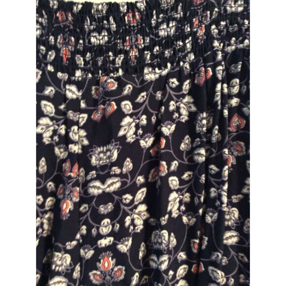 Mudd Wide Leg Rayon Elastic Back Waist Pants Floral blue XL Boho Gypsy Cottage - Picture 5 of 5